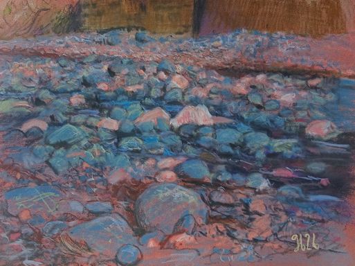 Red and pink rocks at Poltesco