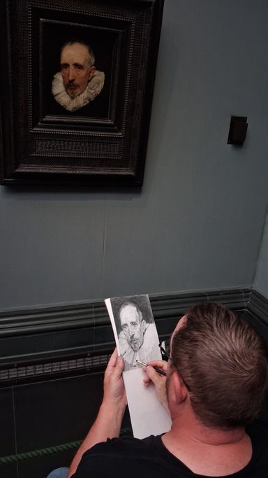 Pencil sketching the Van Dyck